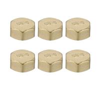 PATIKIL G1/2 Brass Pipe Plug, 6pcs Female Internal Thread Hex Garden Hose End Cap Socket Plugs Pipe Fitting for Oil Water Hydraulic Pipeline