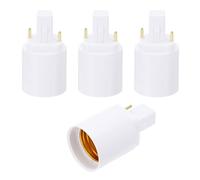 PATIKIL G24d to E26/E27 Light Socket Adapter, 4pcs Lamp Holder Convert 2 Pin to Screw Base Converter for Halogen CFL Light Bulb