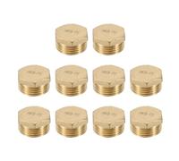 PATIKIL G3/4 Brass Pipe Plug, 5pcs Male External Thread Hex Garden Hose End Cap Socket Plugs Pipe Fitting for Oil Water Hydraulic Pipeline