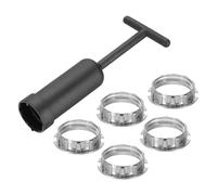 PATIKIL G9 Light Socket Rings Kit, Lamp Shade Holder Adapter 5 Zinc Alloy Ring Replacement with Removal Tool for Lamp Shade Collar Ring Retaining Ring Tool, 120mm Silver Tone
