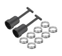 PATIKIL G9 Light Socket Rings Kit, Lamp Shade Holder Adapter 8 Zinc Alloy Ring Replacement with Removal Tool for Lamp Shade Collar Ring Retaining Ring Tool, 95mm Silver Tone