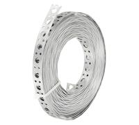 PATIKIL Galvanized Pipe Strap, 0.47 Inch x 33 FT 0.6mm Thickness Metal Strapping with Holes Bendable Pipe Hanger Strap for Pipe Supports Hanging, Silver Tone
