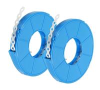 PATIKIL Galvanized Pipe Strap, 2 Pcs 0.47 Inch x 33 FT 0.6mm Thickness Metal Strapping with Holes Bendable Pipe Hanger Strap for Pipe Supports Hanging, Silver Tone/Blue