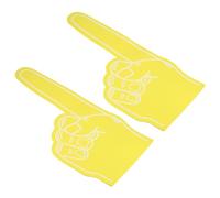 PATIKIL Giant Foam Finger 18 Inch, 2 Pack EVA Number 1 DIY Blank Foam Hand Cheerleading for Sports Events Spirit Games Party, Yellow