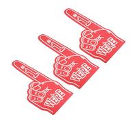 PATIKIL Giant Foam Finger 18 Inch, 3 Pcs Number 1 Foam Hand EVA Foam Finger Cheerleading Accessories for Sports Events Baseball Basketball Soccer Games, Red