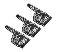 PATIKIL Giant Foam Finger 18 Inch, 3 Pcs Number 1 Foam Hand EVA Foam Finger Cheerleading Accessories for Sports Events Baseball Basketball Soccer Games, Black