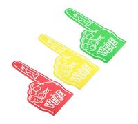 PATIKIL Giant Foam Finger 18 Inch, 3 Pcs Number 1 Foam Hand EVA Foam Finger Cheerleading Accessories for Sports Events Baseball Basketball Soccer Games, Multicolored