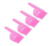 PATIKIL Giant Foam Finger 18 Inch, 4 Pcs Number 1 Foam Hand EVA Foam Finger Cheerleading for Sports Events Baseball Basketball Soccer Games, Rose Red