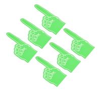 PATIKIL Giant Foam Finger 18 Inch, 6 Pack Number 1 DIY Blank Foam Hand Cheerleading Foam Fingers for Sports Events Games Party Supplies, Green, White Line