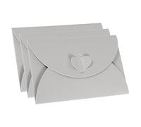 PATIKIL Gift Card Envelopes, 12 Pack Heart Shaped Clasp Small Gift Cards Holder Mini Envelope for Birthdays Weddings, Silver