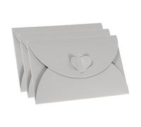 PATIKIL Gift Card Envelopes, 36 Pack Heart Shaped Clasp Small Gift Cards Holder Mini Envelope for Birthdays Weddings, Silver