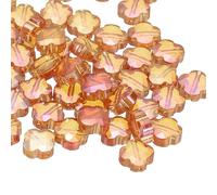 PATIKIL Glass Beads, 100 Pcs 8mm Shamrock Charm Transparent Crystal Glass Beads Clear Jewelry Making Supplies for Bracelets DIY Crafts, Red