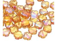 PATIKIL Glass Beads, 100 Pcs 8mm Shamrock Charm Transparent Crystal Glass Beads Clear Jewelry Making Supplies for Bracelets DIY Crafts, Orange