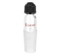 PATIKIL Glass Distillation Adapter, 1 Pcs 24/40 Thermometer Part with Cover for Laboratory Temperature Measurements Equipment Supply, Black, 7.2mm / 0.28"