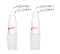PATIKIL Glass Distillation Adapter, 14/20 Borosilicate Glass Outer and Inner Adapter Part for Laboratory Distillation Equipment Supply, 2 Pcs, 7mm / 0.28"