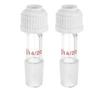 PATIKIL Glass Distillation Adapter, 2 Pcs 14/20 Thermometer Part with Cover for Laboratory Temperature Measurements Equipment Supply, White, 7.2mm / 0.28"