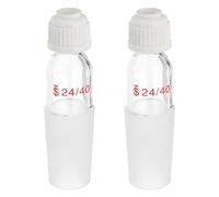PATIKIL Glass Distillation Adapter, 2 Pcs 24/40 Thermometer Part with Cover for Laboratory Temperature Measurements Equipment Supply, White, 4mm / 0.16"