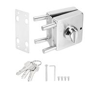 PATIKIL Glass Door Lock, 304 Stainless Steel Frameless Glass Door Square Lock Single Swing Type for 10-12mm Thickness Internal Lockable with 3 Keys for Hotel Bathroom Shop, Silver