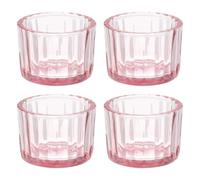 PATIKIL Glass Empty Candle Jars, 4 Pcs Ribbed Candle Containers for Candle Making, DIY Gifts, Home Decor, Storage, Pink