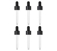 PATIKIL Glass Eye Dropper Caps, 6 Pcs Anodized Aluminum Glass Dropper Closure Top for 30ml(1oz) Essential Oils Bottle, Perfume, Lab Experiments, Black
