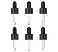 PATIKIL Glass Eye Dropper Caps, 6 Pcs Anodized Aluminum Glass Dropper Closure Top for 5ml(1/6oz) Essential Oils Bottle, Perfume, Lab Experiments, Black