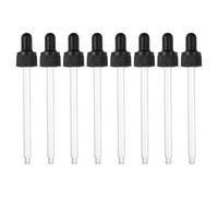 PATIKIL Glass Eye Dropper Caps, 8 Pcs Plastic Glass Dropper Closure Top for 100ml(3.4oz) Essential Oils Bottle, Perfume, Lab Experiments, Black