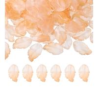 PATIKIL Glass Leaf Beads, 100Pcs Cute Crystal Leaf Charms, Translucent Czech Spacer Beads for DIY Jewelry Making Bracelets Necklace Wind Chimes Suncatchers, Brown
