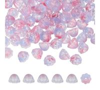 PATIKIL Glass Lotus Seedpod Beads, 100Pcs Cute Crystal Lotus Seedpod Charms, Translucent Czech Spacer Beads for DIY Jewelry Making Bracelets Necklace Wind Chimes Suncatchers, Purple