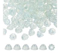 PATIKIL Glass Lotus Seedpod Beads, 100Pcs Cute Crystal Lotus Seedpod Charms, Translucent Czech Spacer Beads for DIY Jewelry Making Bracelets Necklace Wind Chimes Suncatchers, Light Blue