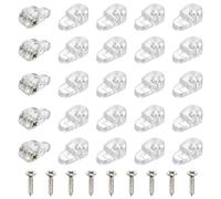 PATIKIL Glass Retainer Clips, 100 Pcs 3.5mm Cabinet Glass Clips Mirror Holder Clips with Screws for Cabinet Doors, Transparent