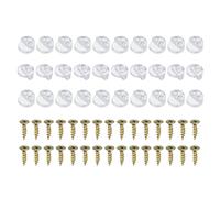 PATIKIL Glass Retainer Clips, 50 Packs Cabinet Glass Clips Mirror Holder Clips with Screws for Fixing 3-4 mm Glass Cabinet Doors, Transparent