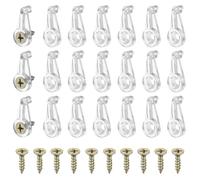 PATIKIL Glass Retainer Clips, 60 Pcs Cabinet Glass Clips Mirror Holder Clips with Screws for Fixing Mirror Doors, Transparent