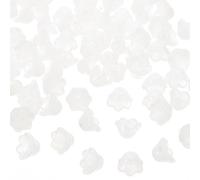 PATIKIL Glass Trumpet Flower Beads, 100 Pcs Gradient Flower Bead Charm for DIY Craft Decorations, White