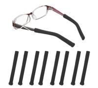 PATIKIL Glasses Ear Cushion 2.95 In, 4 Pairs Soft Ear Grippers Knitting Cotton Glasses Non-Slip Comfortable Elastic Eyeglasses Arm Cushions Temple Tips for Sunglasses Eyewear, Black