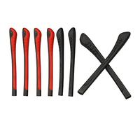 PATIKIL Glasses End Tips, 4 Pairs Eyeglass Anti Slip Ear Sock Pieces Tube Sleeve Silicone for Rectangle Thin Metal Eyeglass Temple Style 4, Black Red