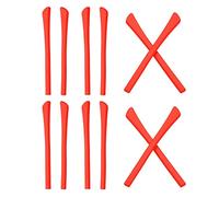 PATIKIL Glasses End Tips, 6 Pairs Eyeglass Anti Slip Ear Sock Pieces Tube Sleeve Silicone Replacement Temple for Square Thin Metal Eyeglass Legs, Red-2