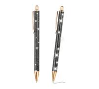 PATIKIL Glitter Ballpoint Pen, 2Pcs Sparkly Fancy Glitter Pen Retractable Press Metal Journaling Writing Pens Black Ink for Women Girls Office Birthday, Black