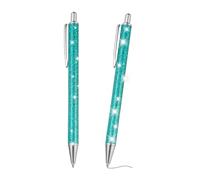 PATIKIL Glitter Ballpoint Pen, 2Pcs Sparkly Fancy Glitter Pen Retractable Press Metal Journaling Writing Pens Black Ink for Women Girls Office Birthday, Peacock Green