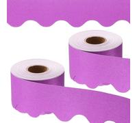 PATIKIL Glitter Bulletin Board Border, 2 Roll 131.2 Feet Poster Chalkboard Cork Decoration Trim Scalloped Borders Wall Decor for Classroom Office Locker, Rose Red
