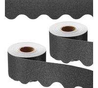 PATIKIL Glitter Bulletin Board Border, 2 Roll 131.2 Feet Poster Chalkboard Cork Decoration Trim Scalloped Borders Wall Decor for Classroom Office Locker, Black