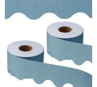 PATIKIL Glitter Bulletin Board Border, 2 Roll 131.2 Feet Poster Chalkboard Cork Decoration Trim Scalloped Borders Wall Decor for Classroom Office Locker, Navy Blue