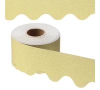 PATIKIL Glitter Bulletin Board Border, 65.6 Feet Poster Chalkboard Cork Decoration Trim Scalloped Borders Wall Decor for Classroom Office Locker, Light Yellow