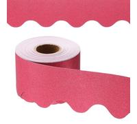 PATIKIL Glitter Bulletin Board Border, 65.6 Feet Poster Chalkboard Cork Decoration Trim Scalloped Borders Wall Decor for Classroom Office Locker, Red