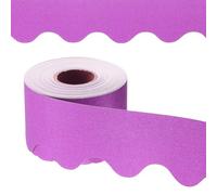 PATIKIL Glitter Bulletin Board Border, 65.6 Feet Poster Chalkboard Cork Decoration Trim Scalloped Borders Wall Decor for Classroom Office Locker, Rose Red