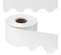 PATIKIL Glitter Bulletin Board Border, 65.6 Feet Poster Chalkboard Cork Decoration Trim Scalloped Borders Wall Decor for Classroom Office Locker, Silver Tone