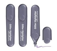 PATIKIL Glitter Highlighter, 3 Pack Bling Water Based Broad Tip Writing Marker Pens Cute Pastel Colored Highlighter Studying Supplies for Office Home Daily Use, Dark Purple