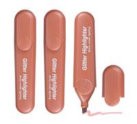 PATIKIL Glitter Highlighter, 3 Pack Bling Water Based Broad Tip Writing Marker Pens Cute Pastel Colored Highlighter Studying Supplies for Office Home Daily Use, Red