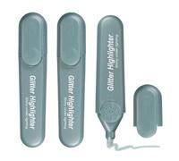 PATIKIL Glitter Highlighter, 3 Pack Bling Water Based Broad Tip Writing Marker Pens Cute Pastel Colored Highlighter Studying Supplies for Office Home Daily Use, Blue