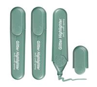 PATIKIL Glitter Highlighter, 3 Pack Bling Water Based Broad Tip Writing Marker Pens Cute Pastel Colored Highlighter Studying Supplies for Office Home Daily Use, Green