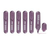 PATIKIL Glitter Highlighter, 6 Pack Bling Water Based Broad Tip Writing Marker Pens Cute Pastel Colored Highlighter Studying Supplies for Office Home Daily Use, Light Purple